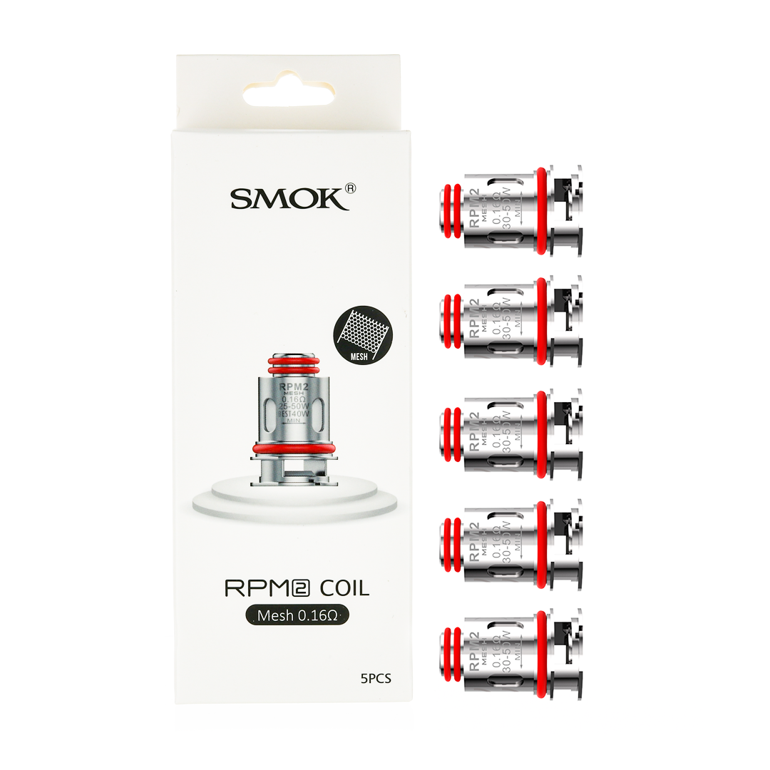 SMOK RPM 2 replacement vape coils and packaging on a white background