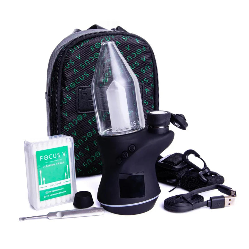 Focus V Carta 2 smart electric dab rig and packaging on a white background