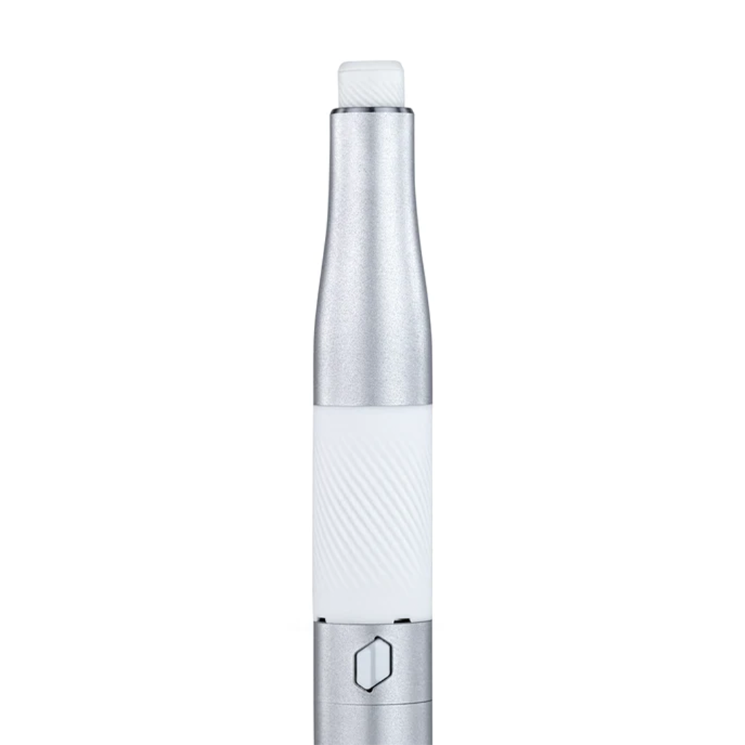 New Puffco Plus portable concentrate vaporizer pen and packaging on a white background