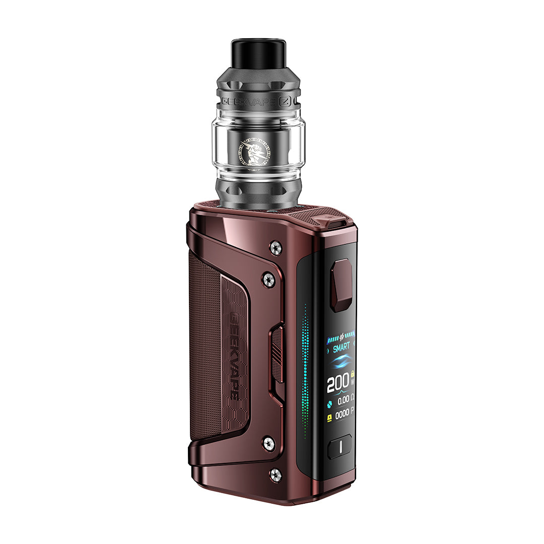 Vaping device with digital display on a white background