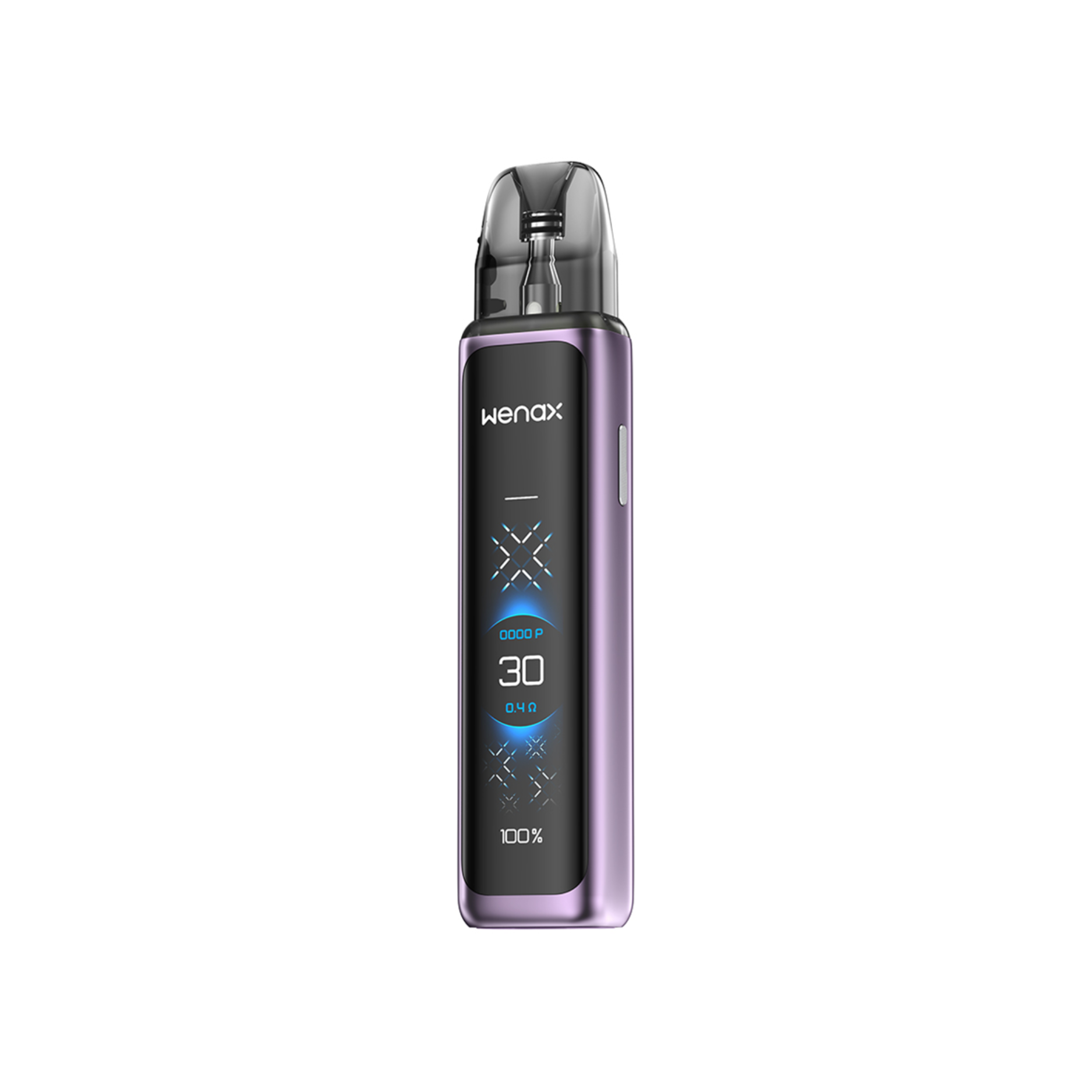 Vape device with 'HENAX' branding on a white background