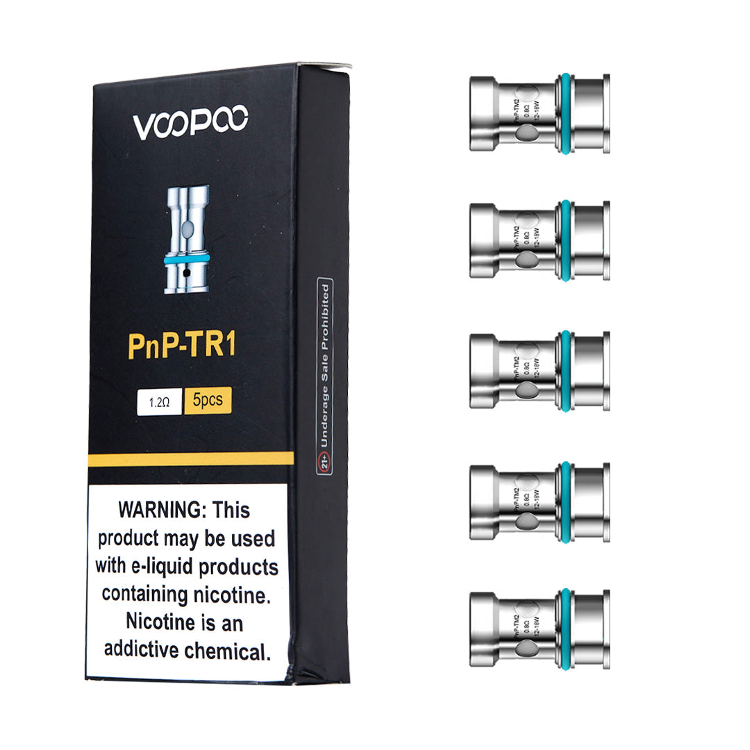 Voopoo PnP Mesh Coils 5-Pack vape replacement coils on a white background