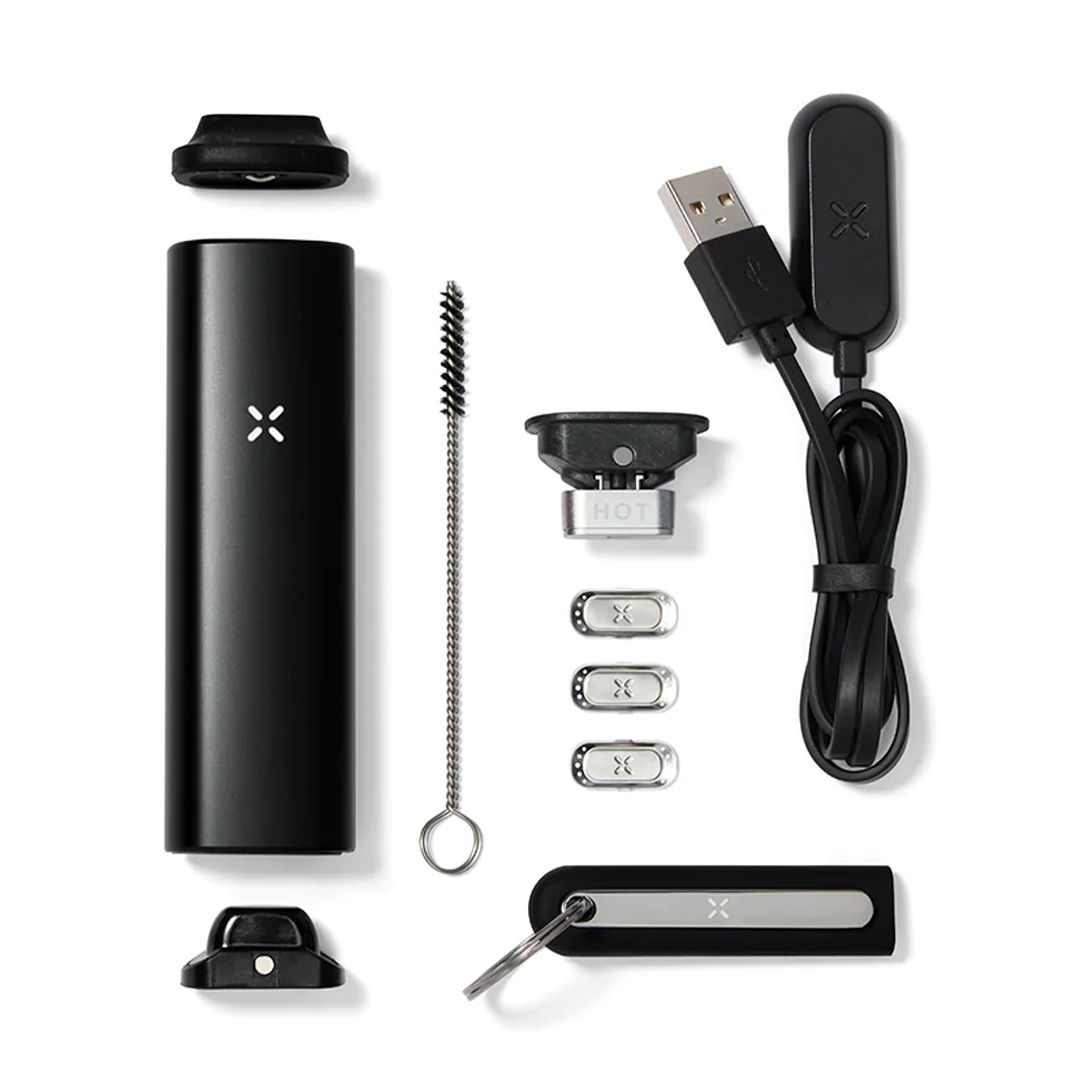 Pax Plus complete kit with mouthpieces, oven lids, concentrate insert, and multi-tool