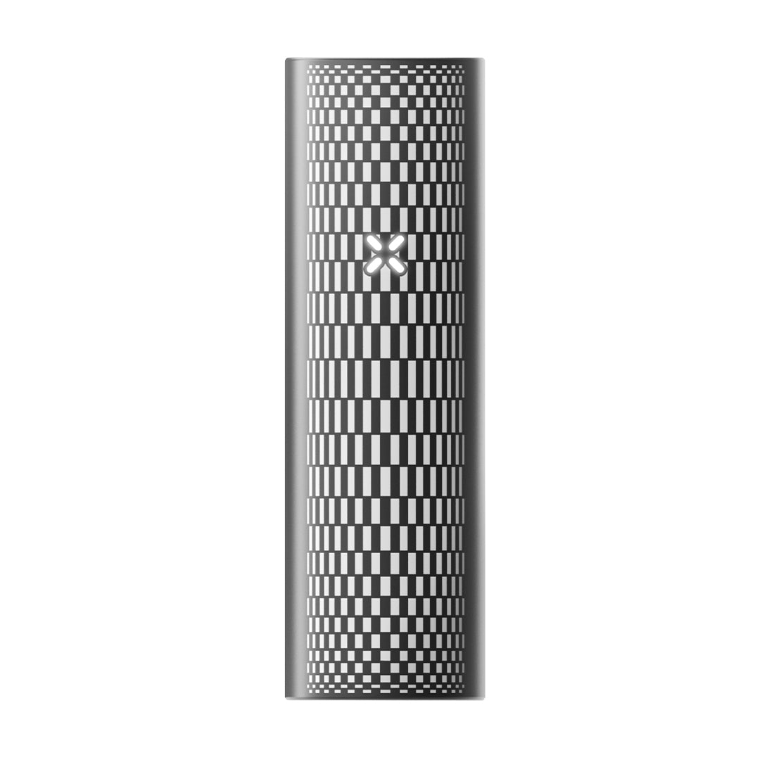 Pax Plus portable vaporizer device and packaging on a white background
