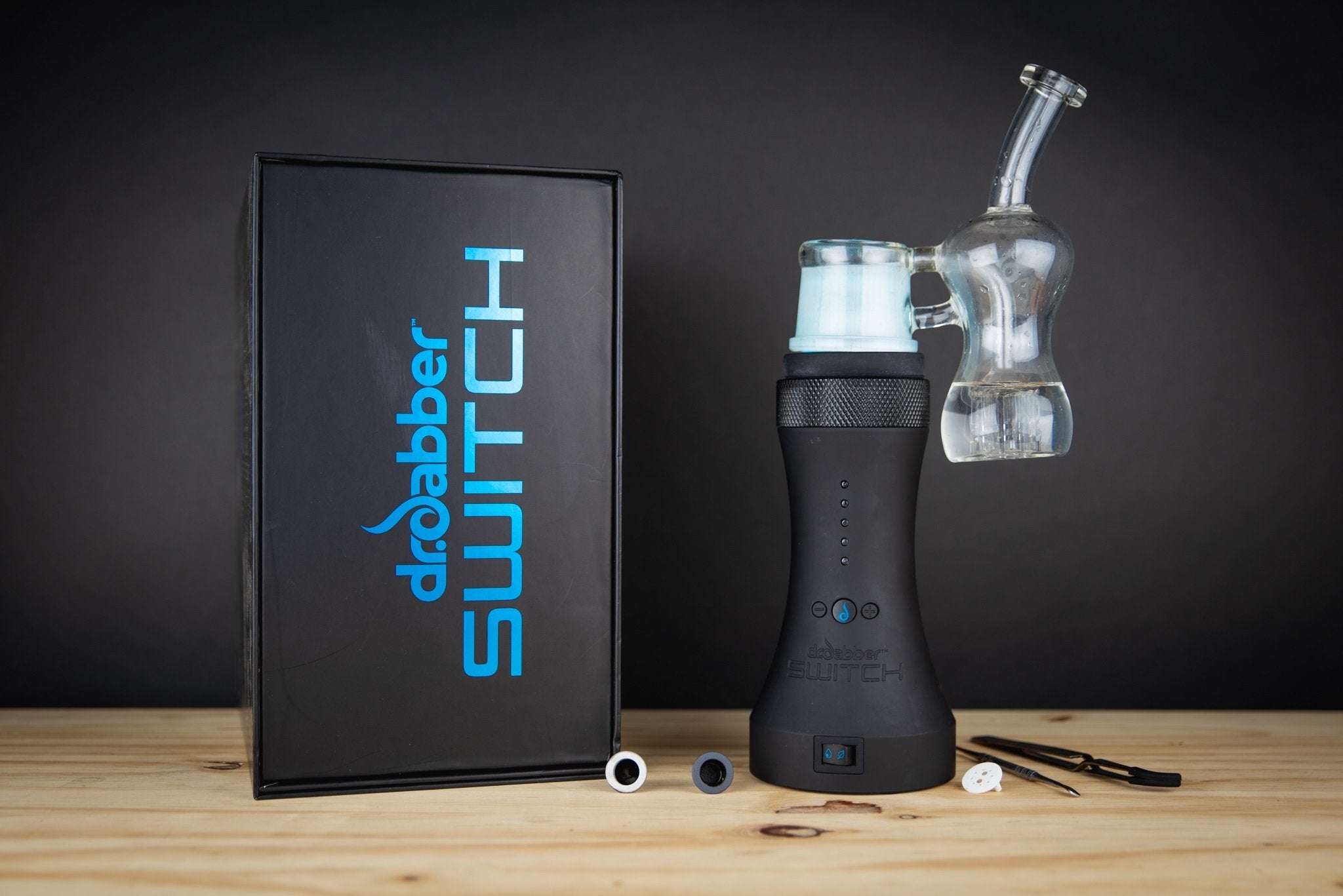 Dr. Dabber Switch dual-use vaporizer for concentrates and dry herb on a white background
