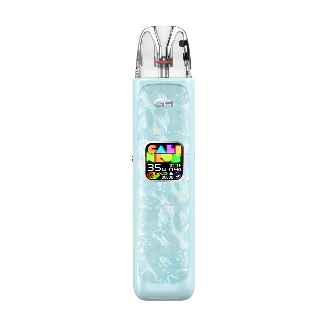 Uwell Caliburn G4 pod system device and packaging on a white background
