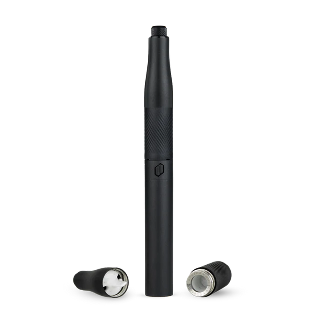 New Puffco Plus portable concentrate vaporizer pen and packaging on a white background
