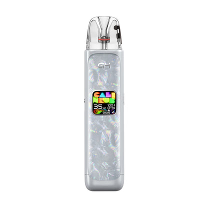 Uwell Caliburn G4 pod system device and packaging on a white background

