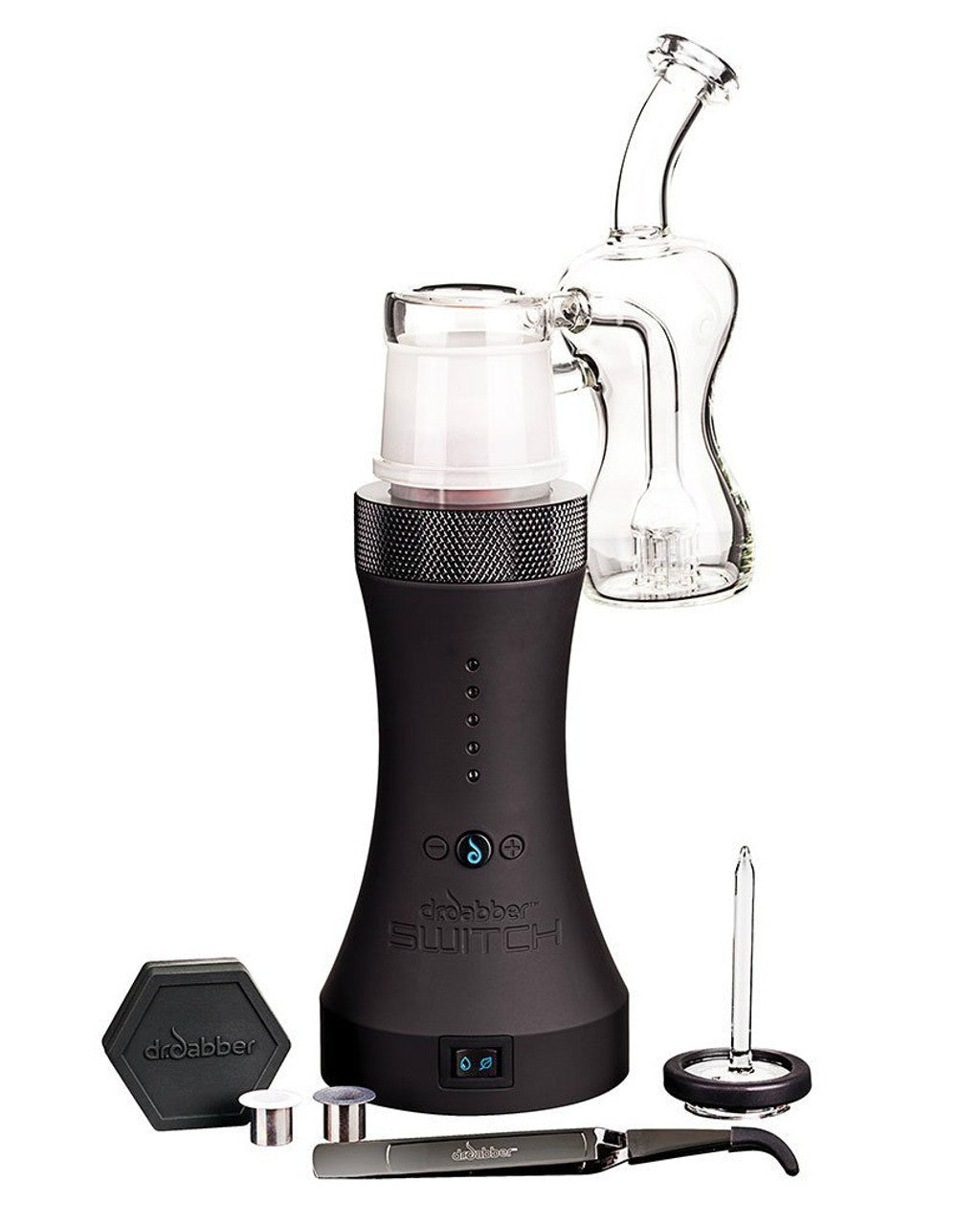 Dr. Dabber Switch dual-use vaporizer for concentrates and dry herb on a white background
