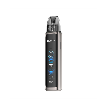 Vaping device with 'Henax' branding on a white background