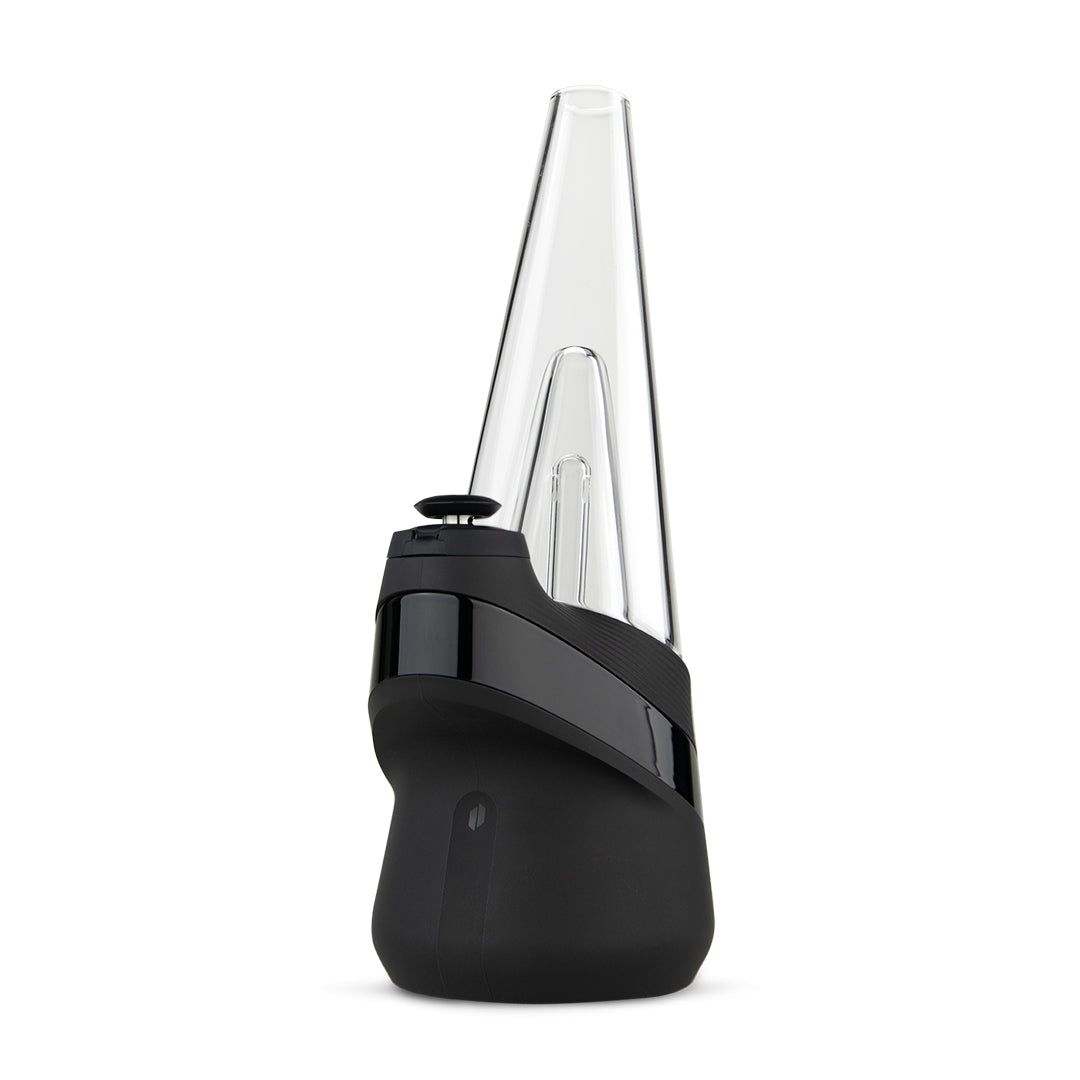New Puffco Peak updated smart dab rig vaporizer device and packaging on a white background
