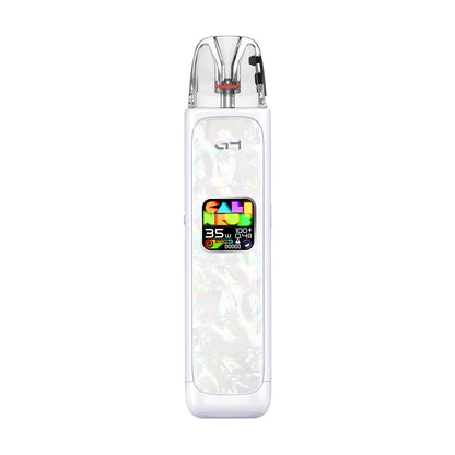 Uwell Caliburn G4 pod system device and packaging on a white background
